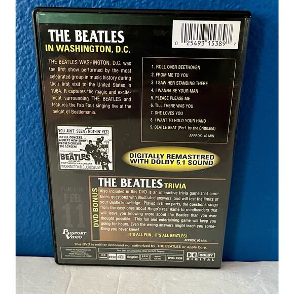The Beatles in Washington D.C Feb. 11th, 1964 Concert DVD - Picture 2 of 5